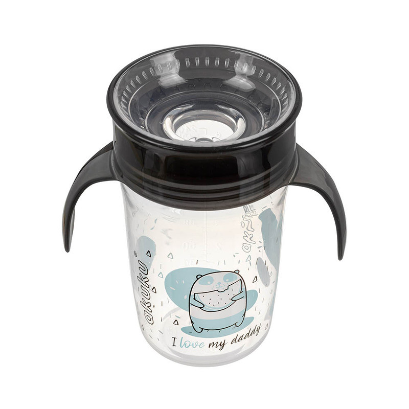 Чашка-непроливайка на 360 темний Akuku A0671