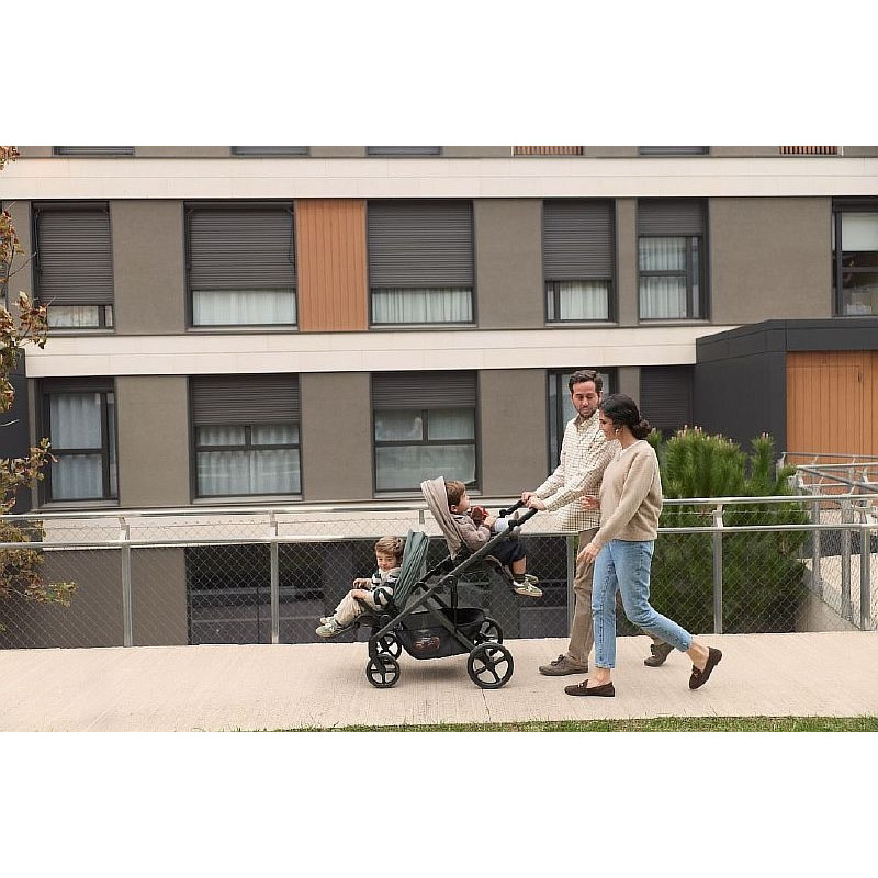 Універсальна коляска 2 в 1 для двійні Anex Modu Double Stroller (2carrycot+2seat) MD-02 | Greeny