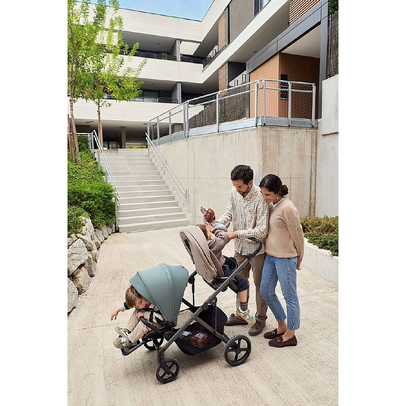 Універсальна коляска 2 в 1 для двійні Anex Modu Double Stroller (2carrycot+2seat) MD-02 | Greeny