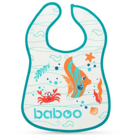 Слинявчик BABOO Нагрудник бавовняний білий, Sea Life, 3+ міс