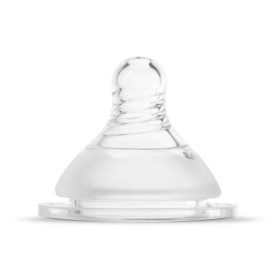 Соска BABOO Силіконова для годування 2 шт, широке горлечко, швидкий потік, 6+ міс