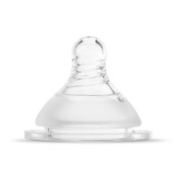 Соска BABOO Силіконова для годування 2 шт, широке горлечко, потік для густої рідини, 6+ міс