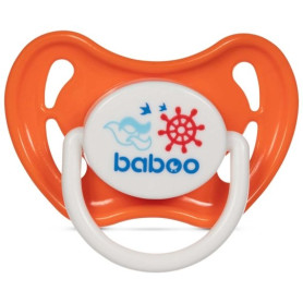 Пустушка BABOO симетрична силіконова, помаранчева, Marine, 6+ міс