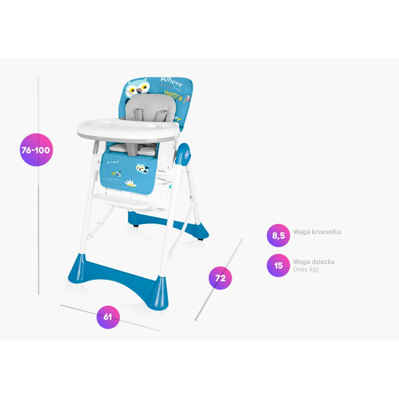 Стілець Baby Design для годування Pepe NEW 07 GRAY