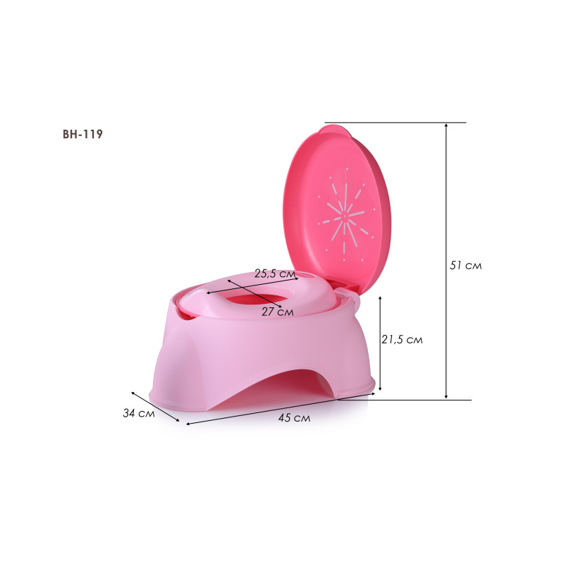 Горщик Babyhood БоБо рожевий BH-119P