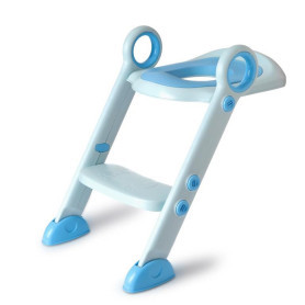 Сидіння на унітаз Babyhood з драбинкою і поліуретановим кільцем блакитне