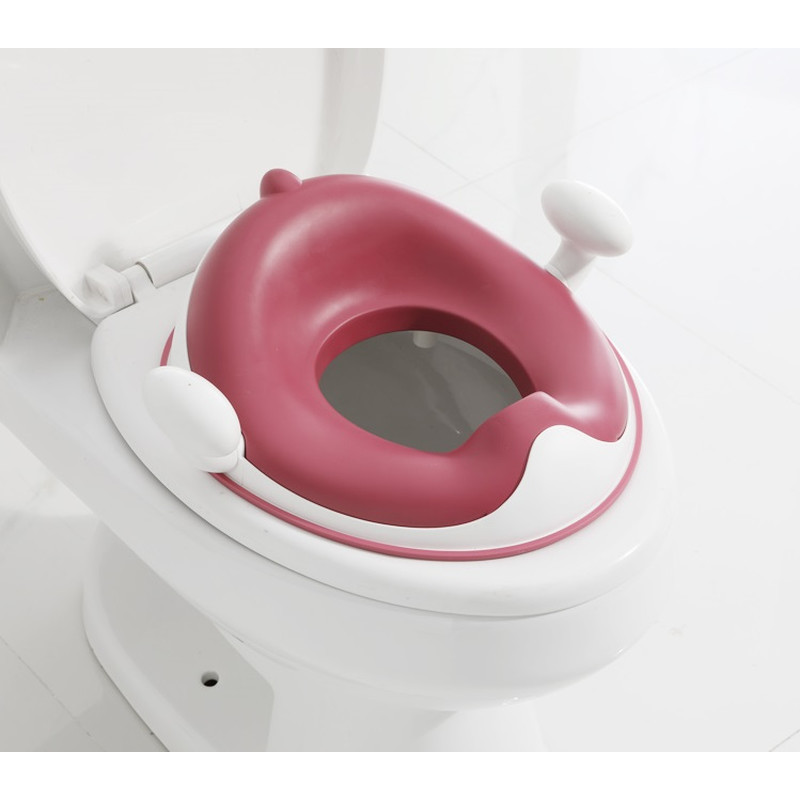 Накладка на унітаз Babyhood Динозаврик з поліуретановим кільцем рожева