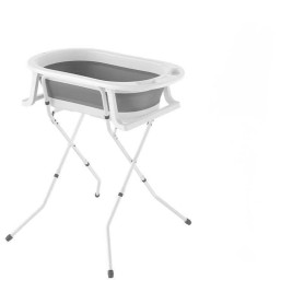 Ванночка складна Babyhood сіра з підставкою