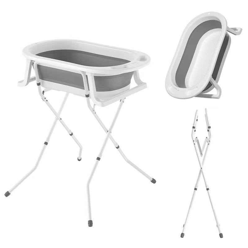 Ванночка складна Babyhood сіра з підставкою