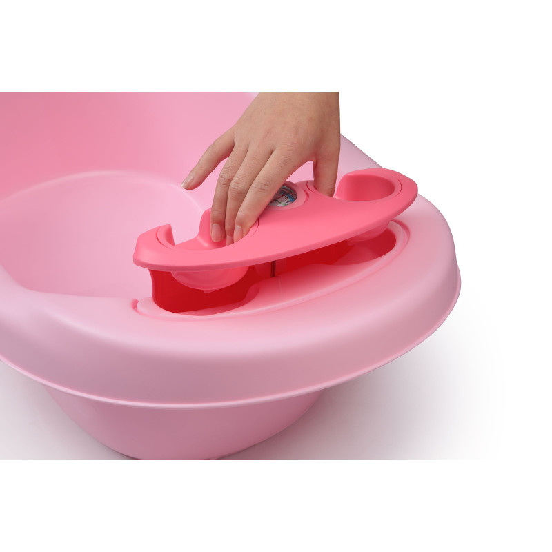 Ванна дитяча Babyhood складана Комфорт синя та гіркою Дельфін рожева BH-314P