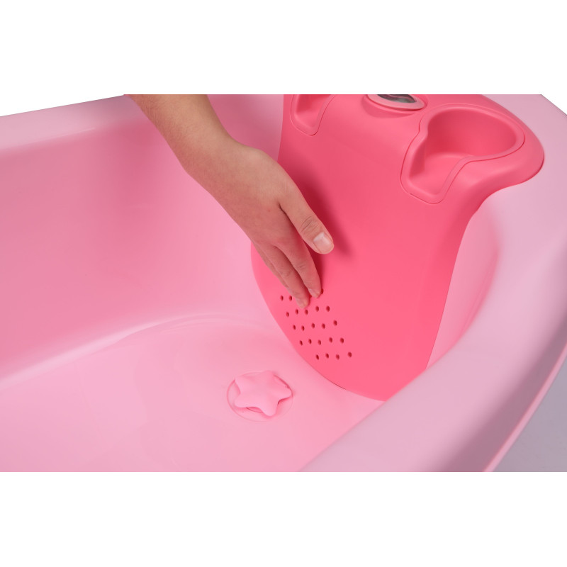 Ванна дитяча Babyhood складана Комфорт синя та гіркою Дельфін рожева BH-314P