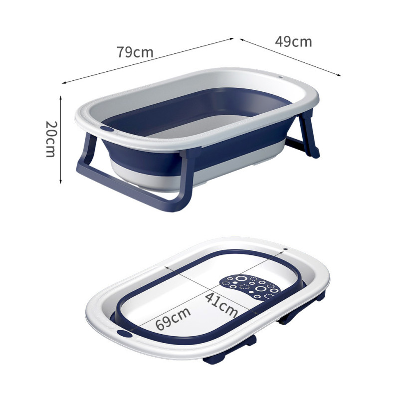 Ванна дитяча Babyhood складана Комфорт синя + гірка для купання