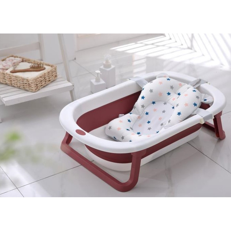 Ванна дитяча Babyhood складана Комфорт червона + гірка для купання