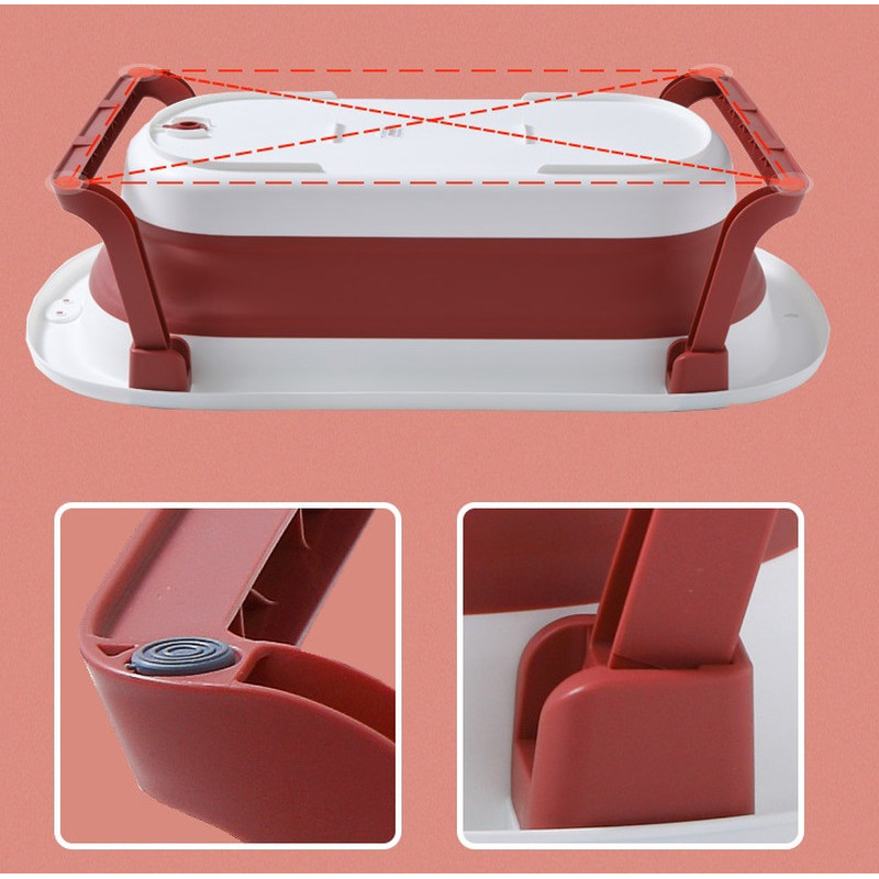 Ванна дитяча Babyhood складана Комфорт червона + гірка для купання
