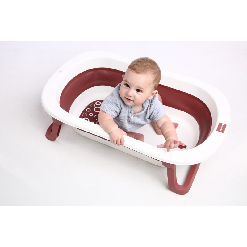 Ванна дитяча Babyhood складана Комфорт червона + гірка для купання