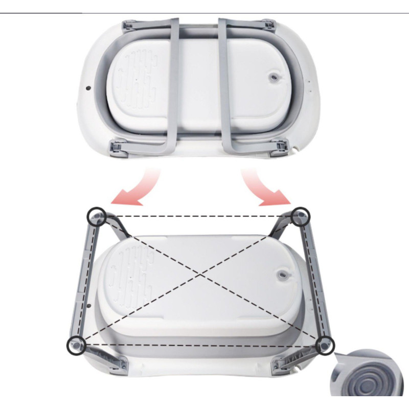 Ванночка складна Babyhood Комфорт сірий