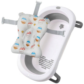 Ванна дитяча Babyhood складана Комфорт сіра та гіркою Милий тюлен BH-326G+CS