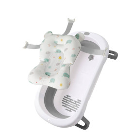 Ванна дитяча Babyhood складана Комфорт сіра та гіркою Слоненя BH-326G E