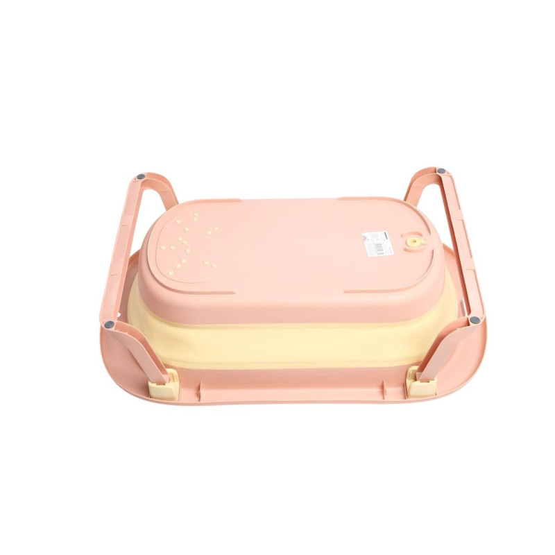 Ванночка складна Babyhood Комфорт Плюс з термометром рожева