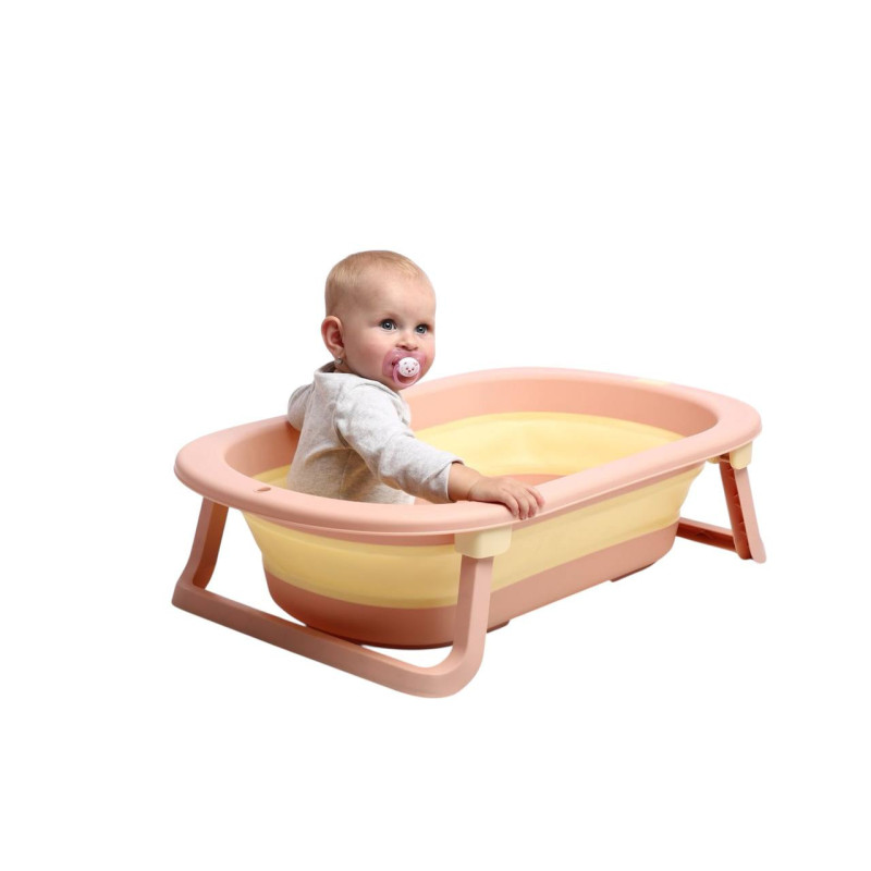 Ванночка складна Babyhood Комфорт Плюс з термометром рожева
