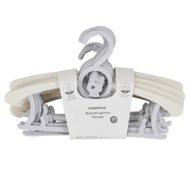 Вішак Babyhood Китеня з розширенням плечей 10 шт біла