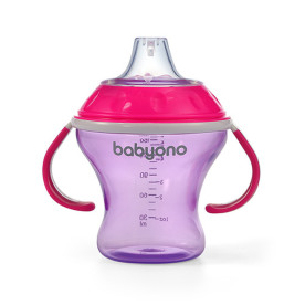BabyOno Поїлка непроливайка з м'яким носиком 180мл 3+ Рожевий Natural nursing