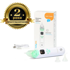 BabyOno Аспіратор для носа електронний з LCD екраном та мелодіями зарядка Type-C