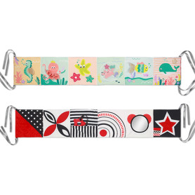 BabyOno Розвиваюча м'яка сенсорна книжечка Морський світ двостороння 81*13 см Home Товари