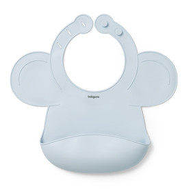 BabyOno Нагрудник силіконовий з регульованою застібкою 30 см x 28 см Блакитний
