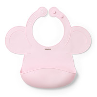 BabyOno Нагрудник силіконовий з регульованою застібкою 30 см x 28 см Рожевий