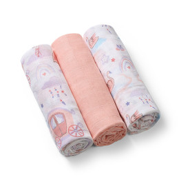 BabyOno Пелюшки муслинові бавовняні 70х70 см 3 шт Рожевий