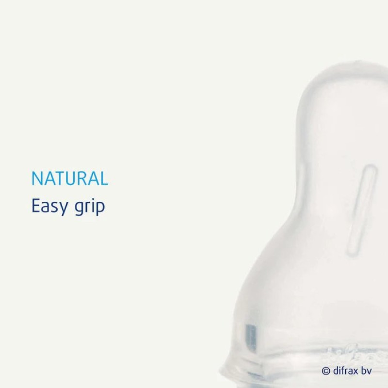 Соска BabyOno Силіконова до пляшечки для годування S-bottle Natural середня M 2шт