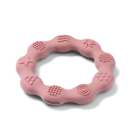 BabyOno Прорізувач для зубів силіконовий Кільце Рожевий