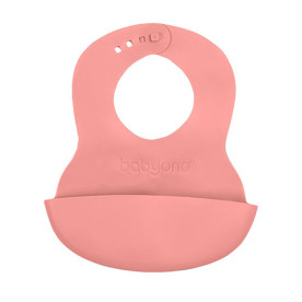 BabyOno Нагрудник м'який з регульованою застібкою 32 см x 23 см Рожевий