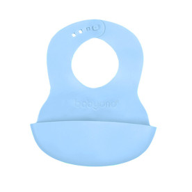 BabyOno Нагрудник м'який з регульованою застібкою 32 см x 23 см Небесно-блакитний