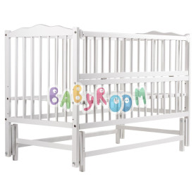 Ліжечко Babyroom Веселка DVMO-2 маятник, відкидний бік бук білий