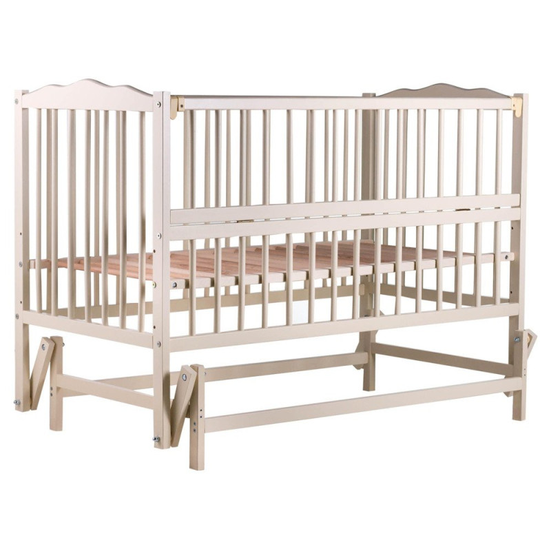 Ліжечко Babyroom Веселка DVMO-2 маятник, відкидний бік бук слонова кістка