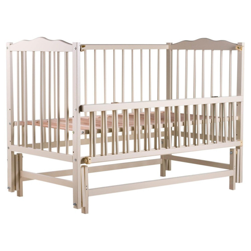 Ліжечко Babyroom Веселка DVMO-2 маятник, відкидний бік бук слонова кістка