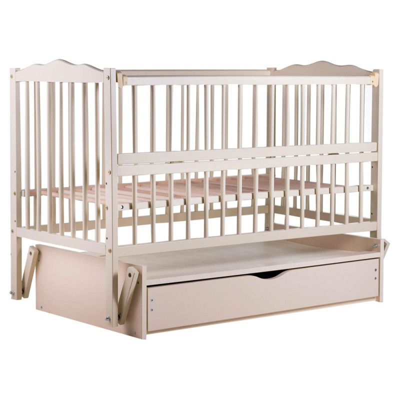 Ліжечко Babyroom Веселка DVMYO-3 маятник, ящик, відкидний бік бук слонова кістка