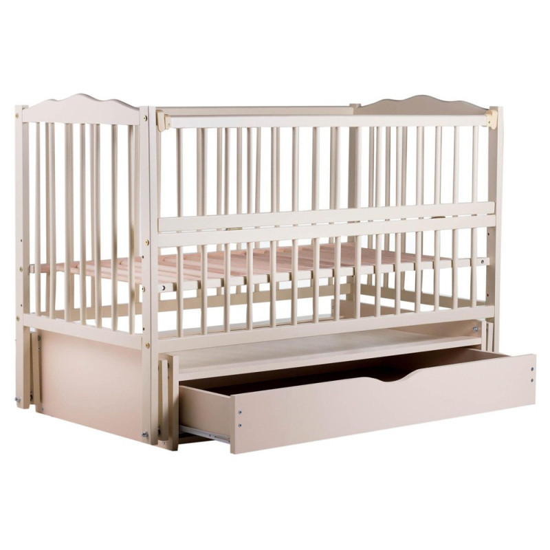 Ліжечко Babyroom Веселка DVMYO-3 маятник, ящик, відкидний бік бук слонова кістка