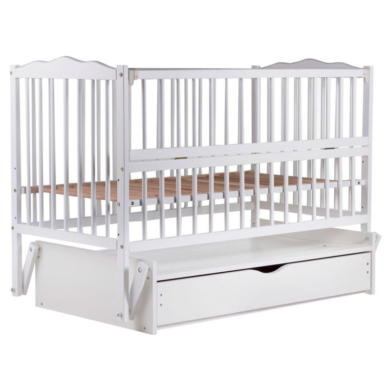 Ліжечко Babyroom Веселка DVMYO-3 маятник, ящик, відкидний бік бук білий
