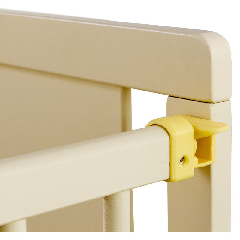 Ліжечко Babyroom Ведмедик M-02 маятник, відкидний бік бук слонова кістка