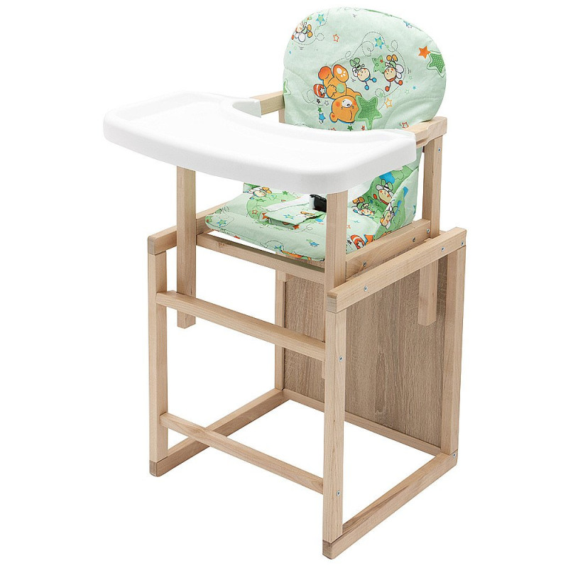 Стілець Babyroom трансформер Поні-230 eko зелений ведмедики та бджілки