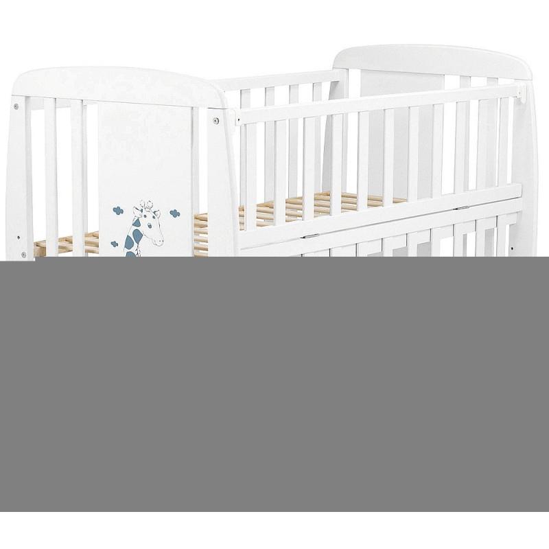 Ліжечко Babyroom Жирафік DJMO-02 маятник, відкидний бік бук білий
