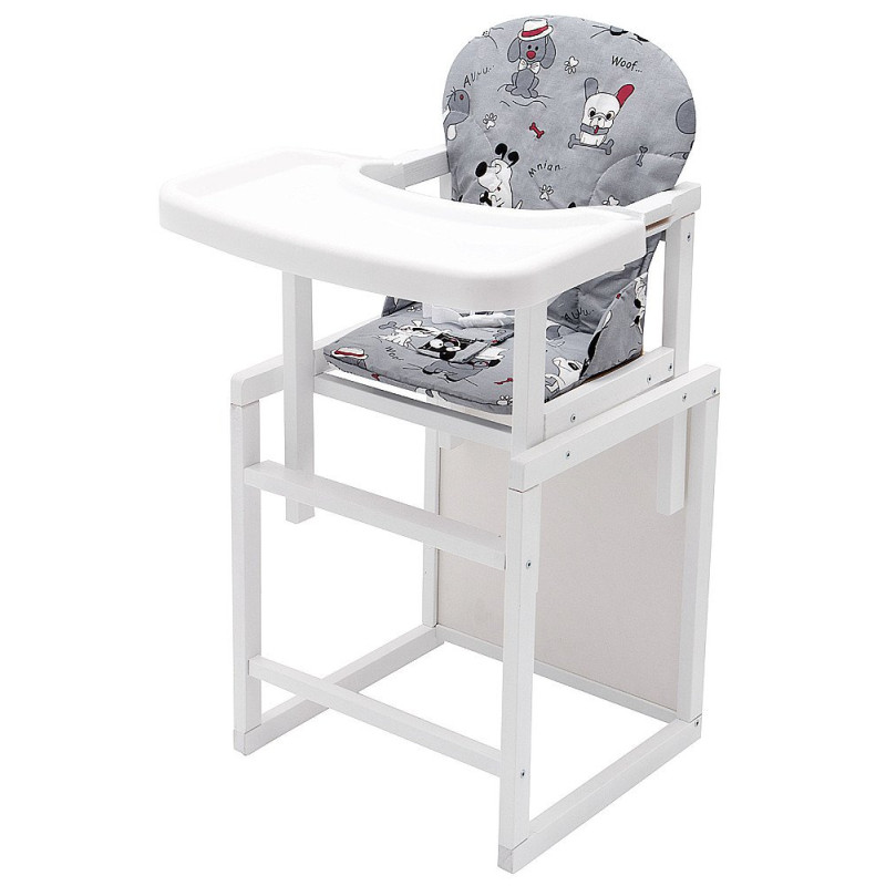 Стілець Babyroom трансформер Поні-240 білий сірий собачки