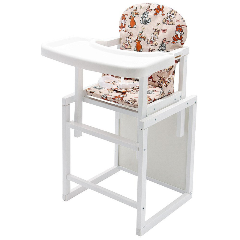 Стілець Babyroom трансформер Поні-240 білий бежевий зайчики