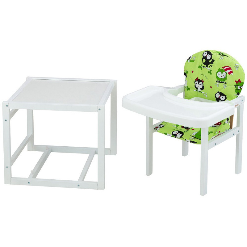 Стілець Babyroom трансформер Поні-240 білий зелений сови