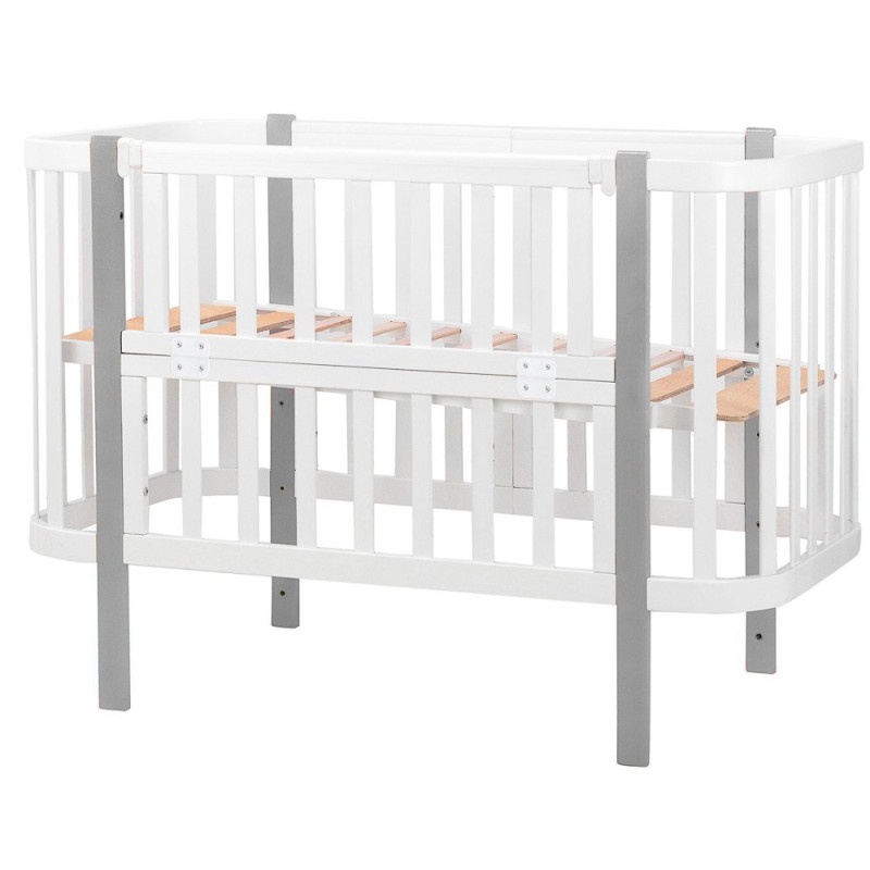 Ліжечко Babyroom Місяць 120x60 білий / сірий