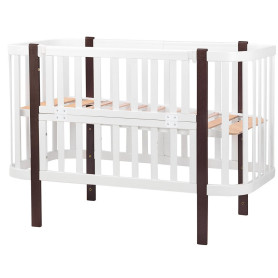 Ліжечко Babyroom Місяць 120x60 білий / венге