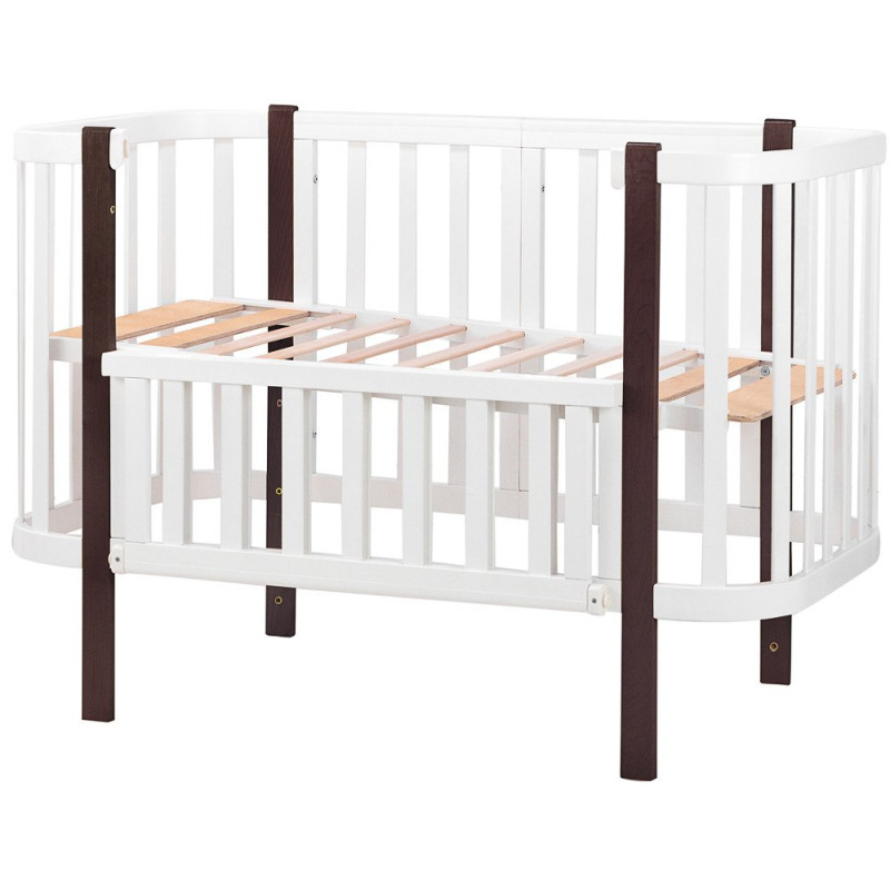 Ліжечко Babyroom Місяць 120x60 білий / венге